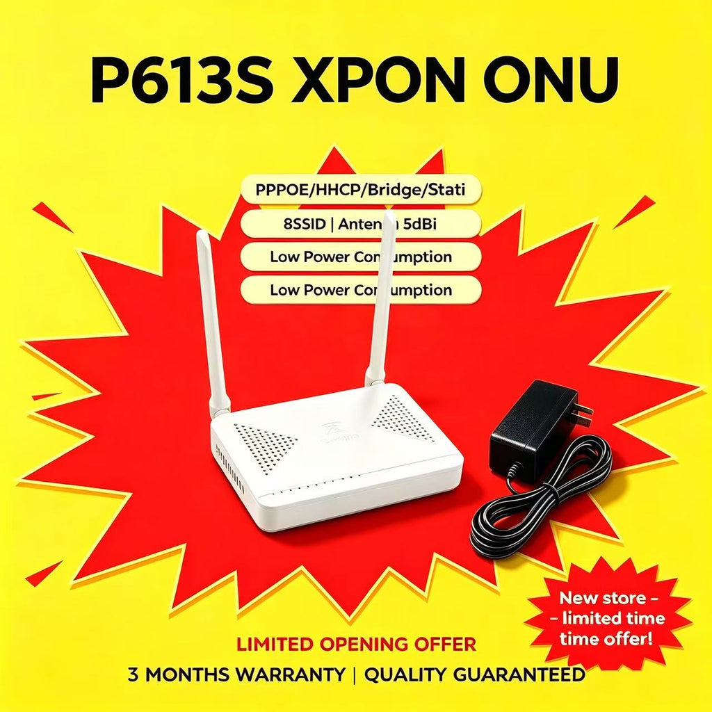 ONU P613S 5G WiFi Dual Band - XPON GPON EPON Compatible - With AdapterModem